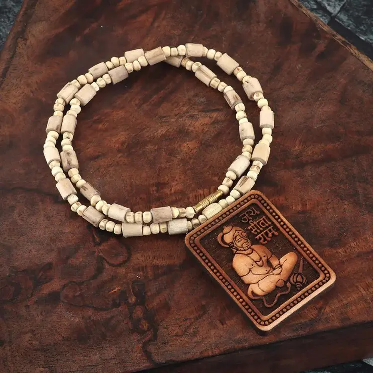 Govt Certified Bageshwar Dham Sitaram Hanumanji Tulsi Necklace